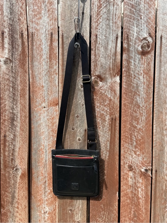 Other - Black Leather Crossbody Bag with Adjustable Strap